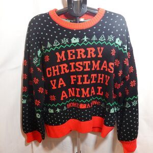 HOME ALONE HOLIDAY UGLY SWEATER MERRY CHRISTMAS YA FILTHY ANIMAL